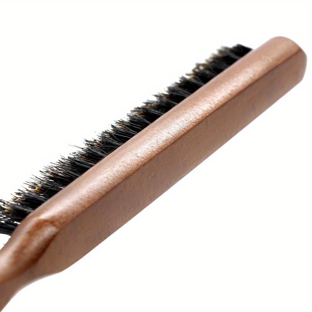 Natürliche Borsten Haar Flauschigen Kamm Holz Griff Haarbürste Anti-statische Barber Haar Kamm Kopfhaut Massage Friseur Styling Werkzeug
