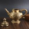 Brass Dragon and Phoenix Teapot Home Craft Metal Ornament Office Desktop Pure Copper Wine Pot Retro Copperware