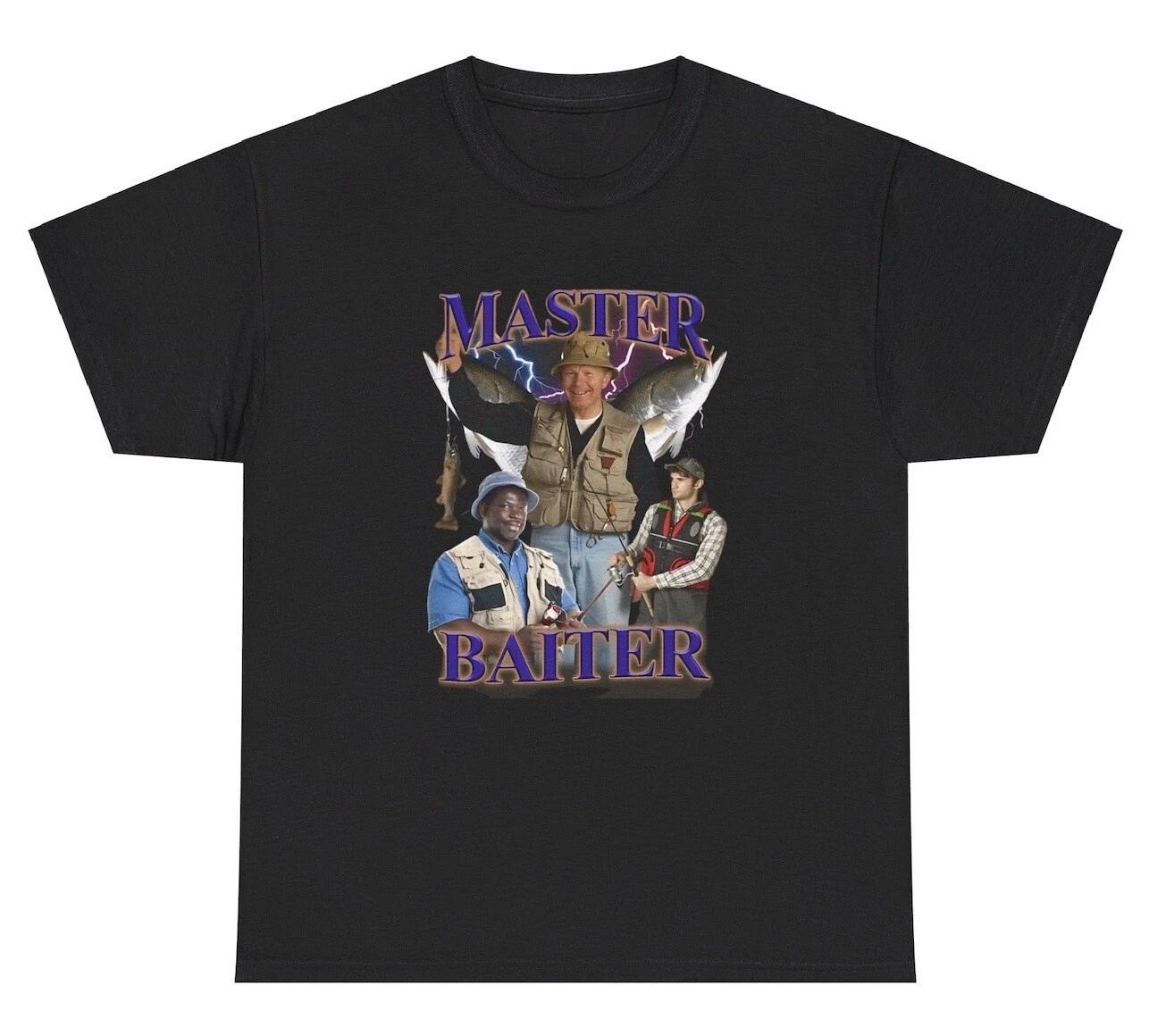 

Master Baiter Fishing T Shirt Funny Inappropriate Fisherman Fishing Ironic Tee L