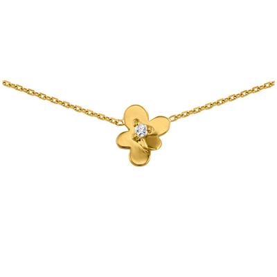 [L0366] - Gold Plated Necklace 'Flora'