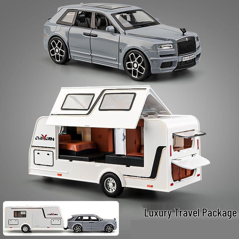 

Набор игрушечных автомобилей Rolls-Royce и прицепа для дома на колесах - Сплавная имитационная модель для мальчиков