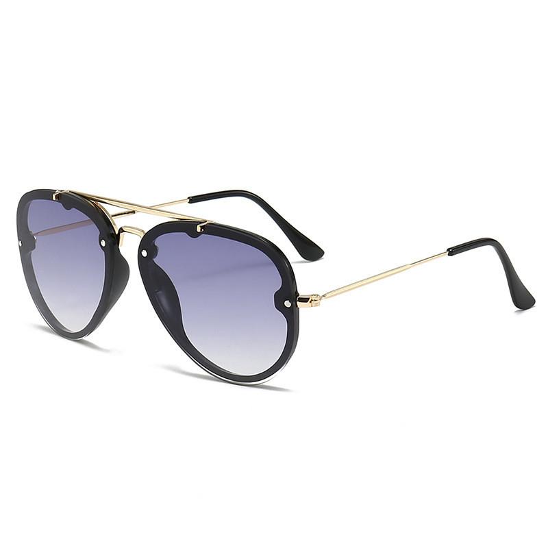 Modern Metal Aviator Sunglasses With Uv Protective Lenses For Driving And Parties GoldFramePurpleLenses