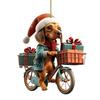Julepynt Valp Riding Motorsykkel Akryl Anheng Xmas Tree Hengende Ornament for Holiday Home Car
