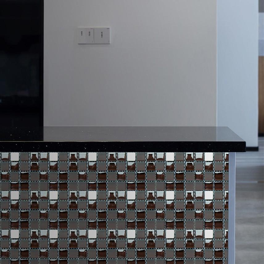 10 Stück Mosaik Aufkleber Fliesen Etikettenmaterial Badezimmer Bodenfliese Klebstoff Küchenrückwand Chap Arbeitsplatte Küchendekor 10x10cm