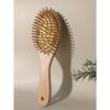 1pc Oval Bamboo Air Cushion Comb, Natural Bamboo Brush, Suitable For Thick/Thin/Curly/Dry Hair, Unisex, Scalp Massage, Anti-Static Hair Brush