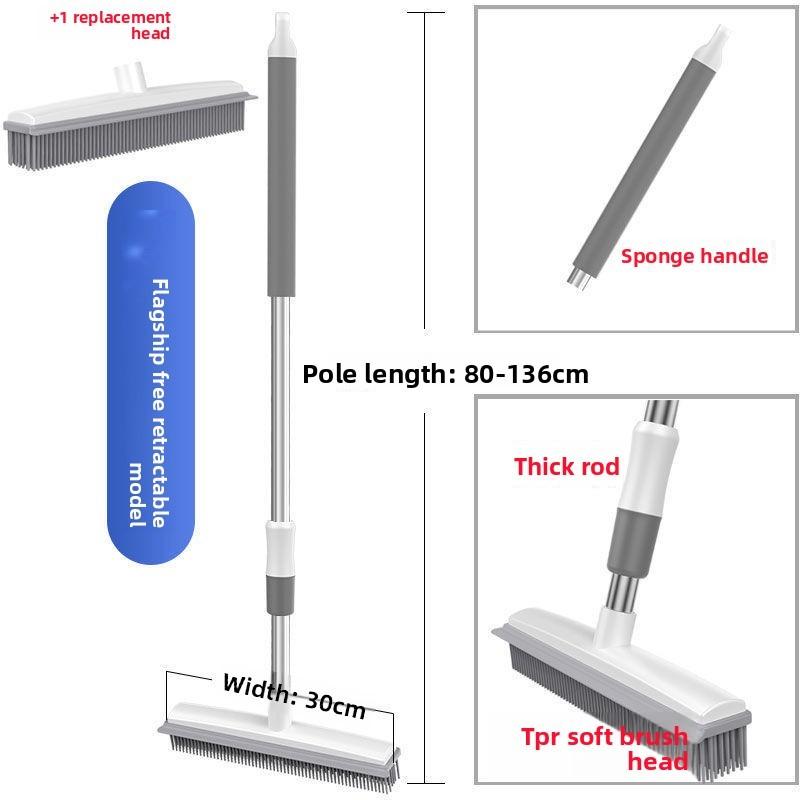Plastic Floor Cleaning Brush With Soft Head And Replacement Option For Household Use