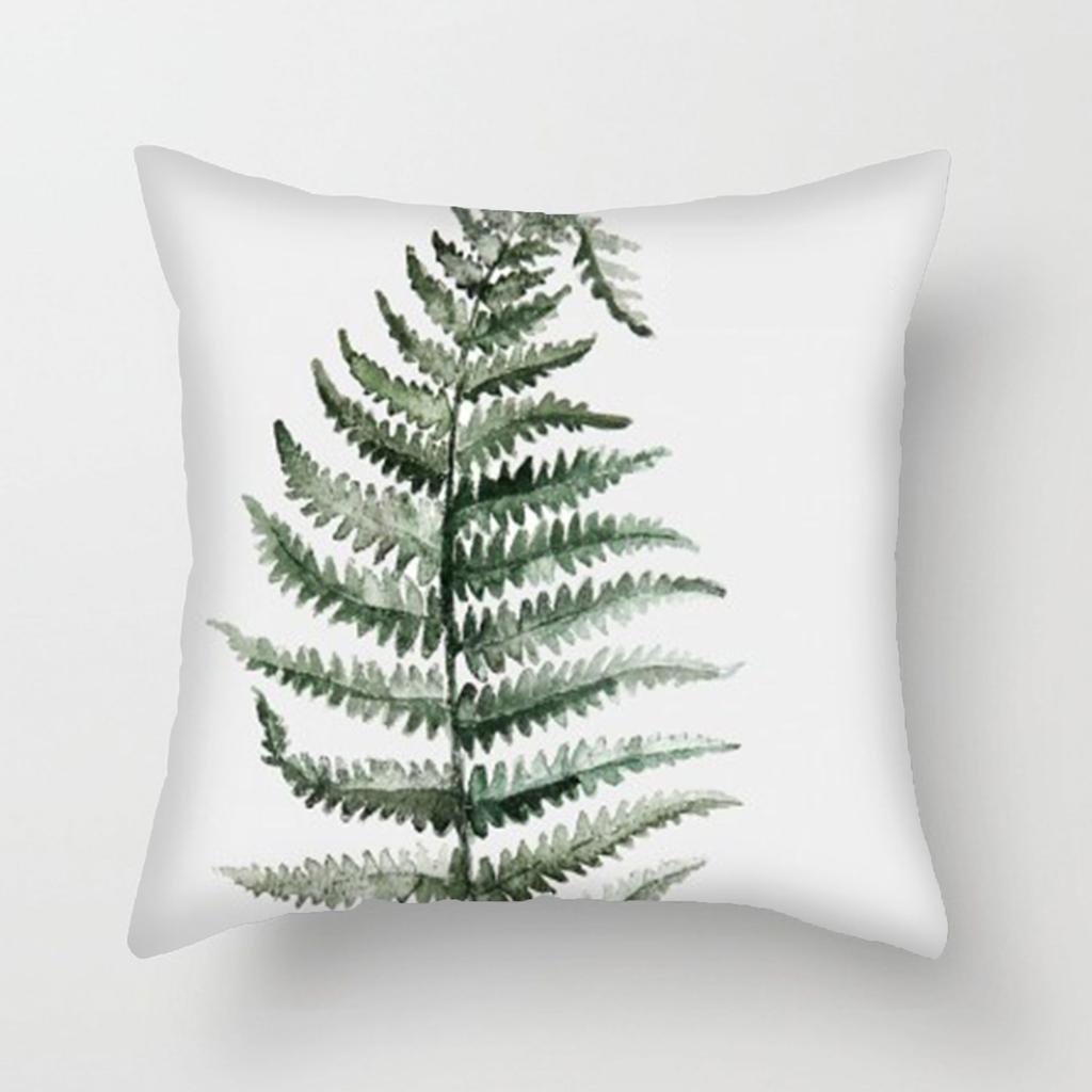 Simple Fresh Leaf Pattern Print Cover Car Sofa Cushion Cover Luxury Home Decoration Cushion Cover