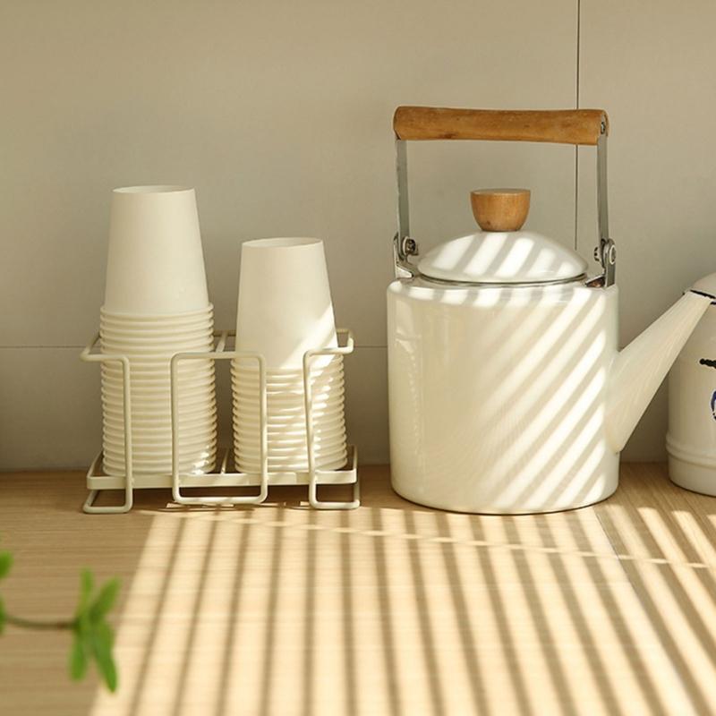 Disposable Paper Cup Holder Rack Disposable Cup Storage Shelf Office Decorations
