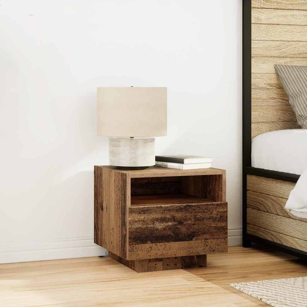 Nightstand with Drawers Reclaimed Wood Look 40 x 39 x 37 cm Engineered Wood