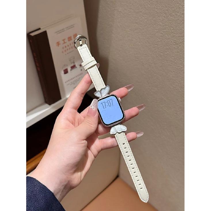 Newest leather loop For Apple Watch band women 11/10/9/8/7/6/5/4/3/2/1 SE 38mm 40mm 41mm 42mm 44mm 45mm 46mm 49mm Strap