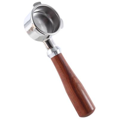 A20F-1 Piece 54Mm Bottomless Portafilter Espresso Machine Wooden Three Ear Handle Portafilter Removable Tool For 870/875/878/880