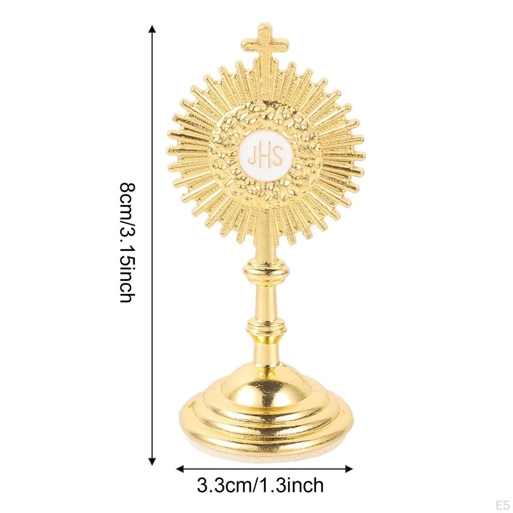 Standing Crucifix Car Ornament Catholic Figurine with Base Table Cross for Chapel Christian