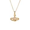 Titanium Steel Planet Necklace Female Design Personality Versatile Zircon Geometric Pendant Accessories