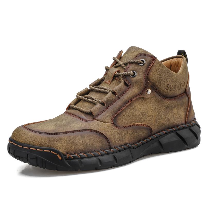 Herrenstiefel Vintage Stiefeletten Männliche Outdoor-Schuhe Wildleder Bequeme Schuhe Herrenstiefel Schnürstiefel Wanderschuhe Übergröße 39-47
