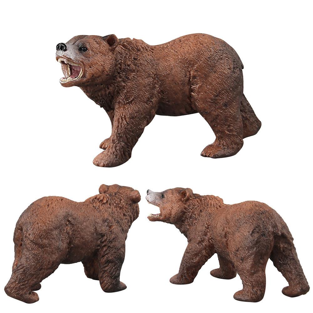 Wild Brown Bear Pvc Figurine Collection With Realistic Design For Young Children