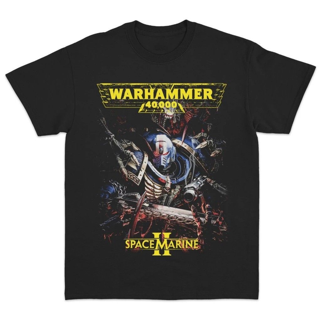 Unisex-Shirt Baumwolle Oversize Große Größe Warhammer 40.000 Space Marine 2 T-Shirt Spiel Bootleg