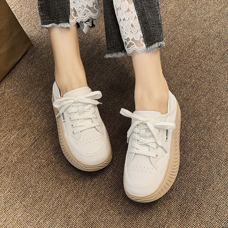 Women's Casual Little White Shoes 2024 Spring Summer New Style Fashion Thick Soled Versatile Comfort Anti-Slip Sneakers Women
