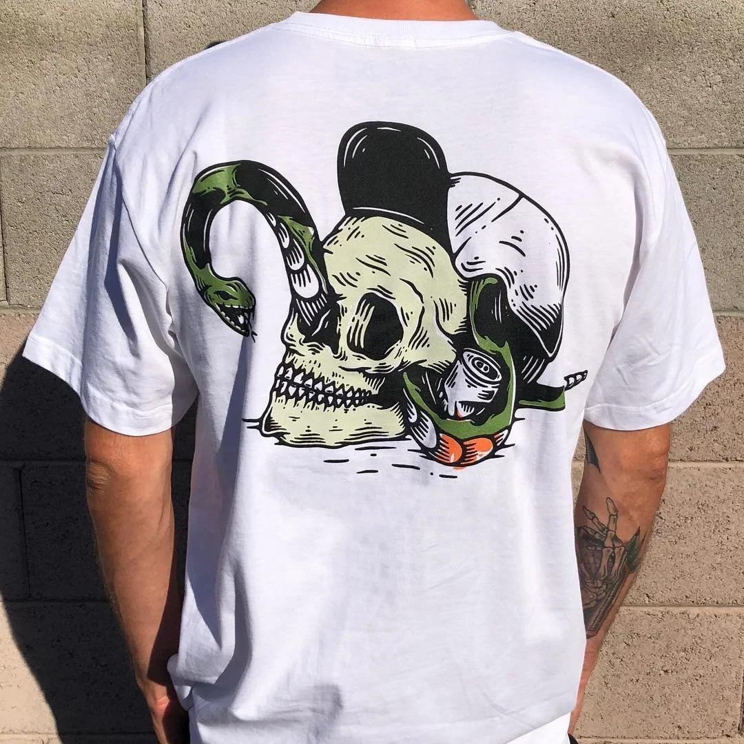 

Футболки Harajuku Gothic Skulls мужские свободные топы с короткими рукавами свободные футболки в стиле хип-хоп-панк мужские футболки XS-4XL летние футболки Ropa Hombre 4XL