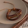 Retro Ethnic Style Leather Woven Multi-Layer Bracelet Fashion Cross Trend Bracelet Temperament Niche Simple Jewelry