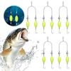 5PCS Double-Hook Reverse Bottom Rig Gold Sleeve Jig Lure Rig Swimming Bait for Beginners Amateurs