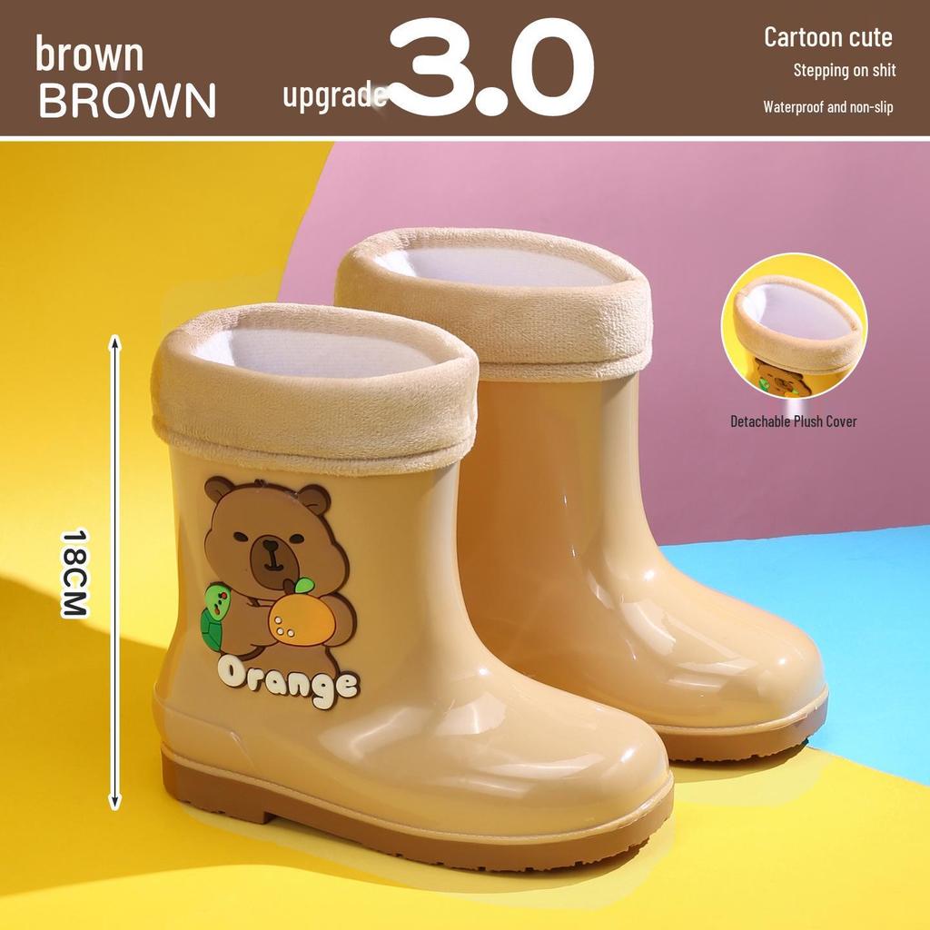 Wasserdichte gefütterte Gummistiefel für Kinder: Rutschfeste, kältebeständige Gummistiefel mit Kordelzug für Kleinkinder und ältere Kinder