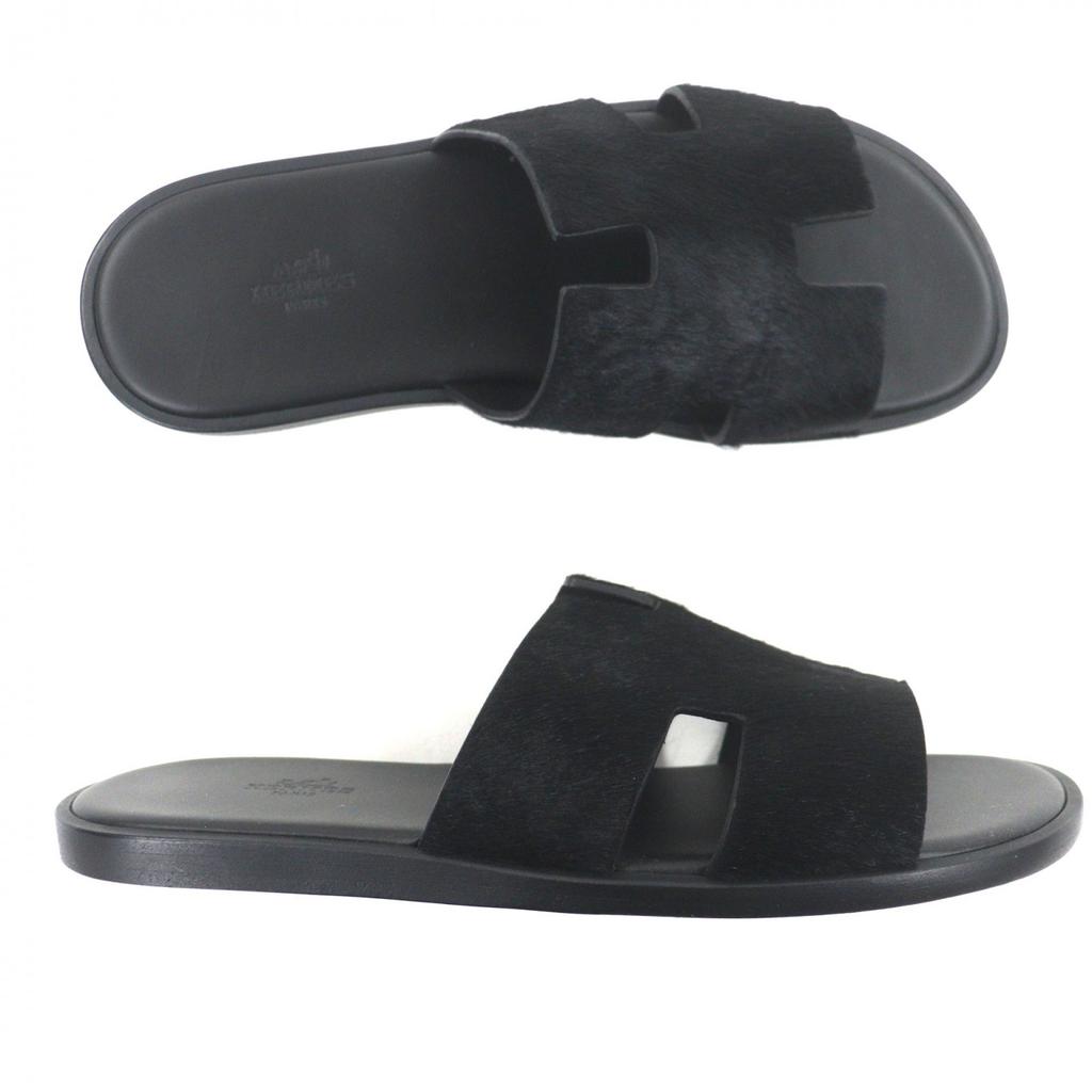 Pristine HERMES Sandals Izmir black Harako mens 41 Used