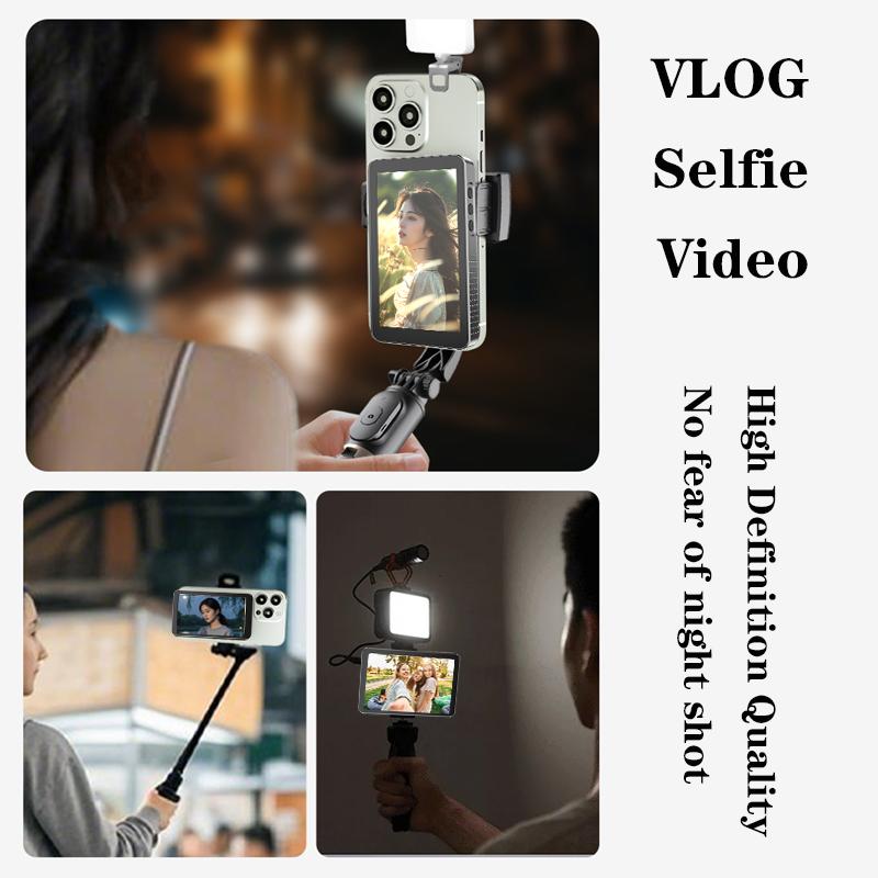 Magnetic Selfie Monitor for iphone Android Wireless Live Selfie Monitor Screen for Phone Rear Camera Selfie Vlog Live Stream