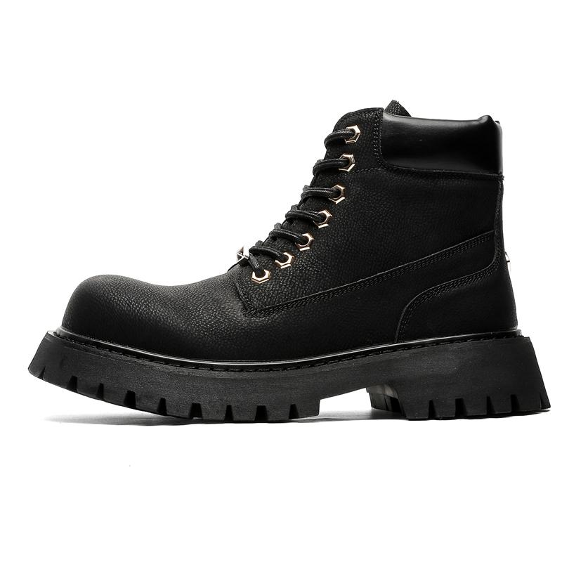 Fashion Autumn and winter men's boots Retro and trendy styles Outdoor Fashion Street 38-46 Young shoes Thick soled lace up versatile