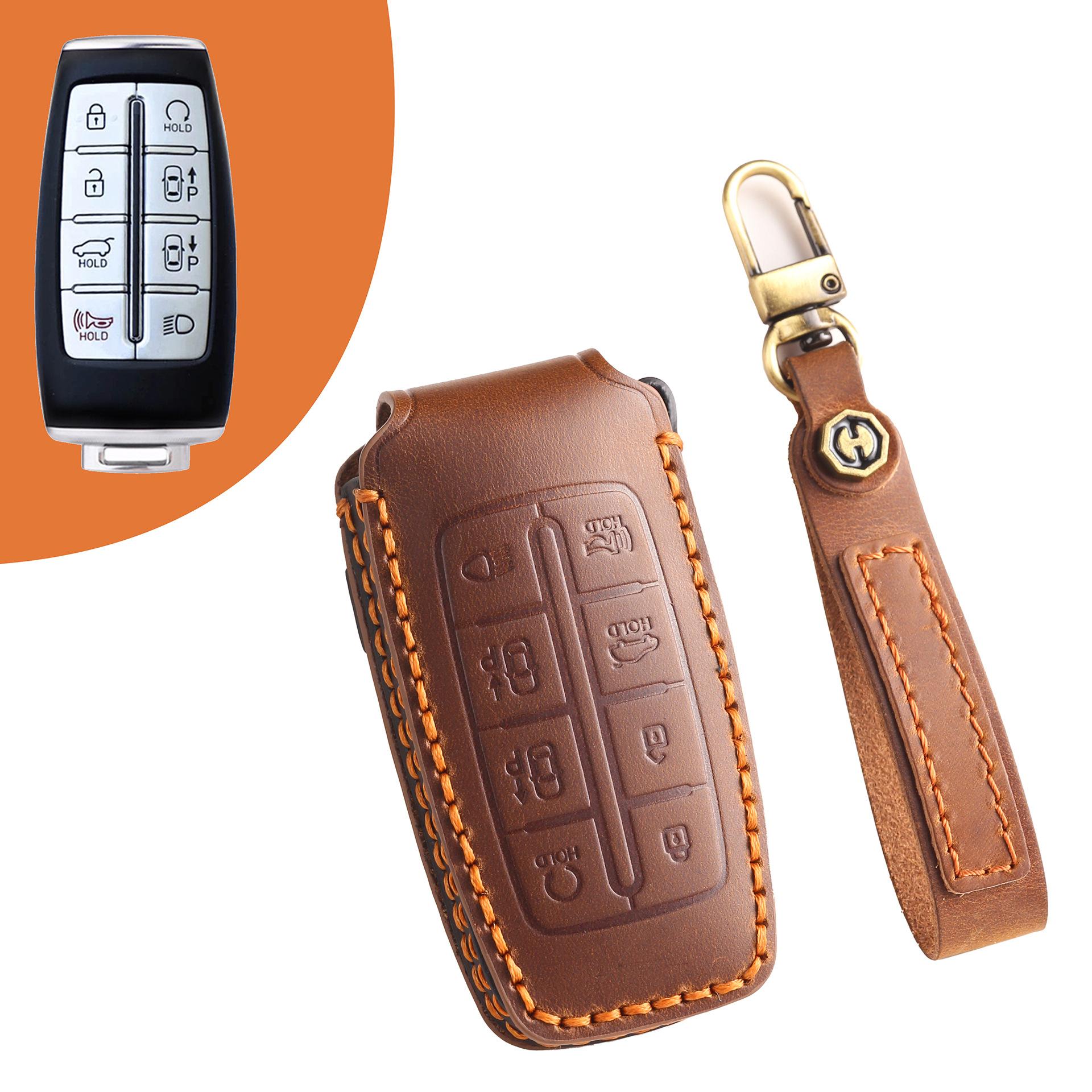 

For Lawns Leather Key Cover Genesis Genesis Premium Handmade Protective Case Anti-Drop Bag