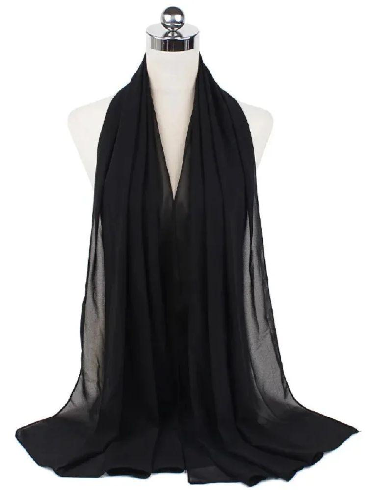 New Fashion Women Solid Chiffon Headscarf Ready To Wear Instant Hijab Scarf Muslim Shawl Islamic Hijabs Arab Wrap Head Scarves