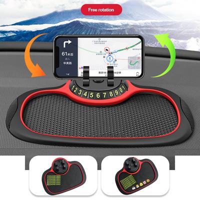 Multi-Functional Car Dashboard Anti-Slip Mat Phone Holder Temporary Parking Card Phone Mount Telephone Number Plate Silicone Pad