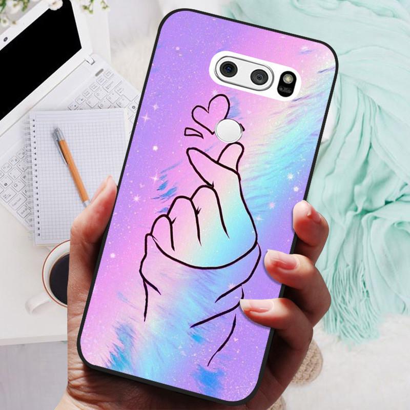 Para LG V30 V30+ Funda Gato Lindo Pintado Trasera para Teléfono Para LG V35 V30S Thinq Funda Silicona Suave Para LGV30 V30 Plus Fundas Coques