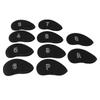 10pcs Golf Club Head Cover Breathable Nylon Mesh Soft Lining Protective Golf Iron Covers Set Black