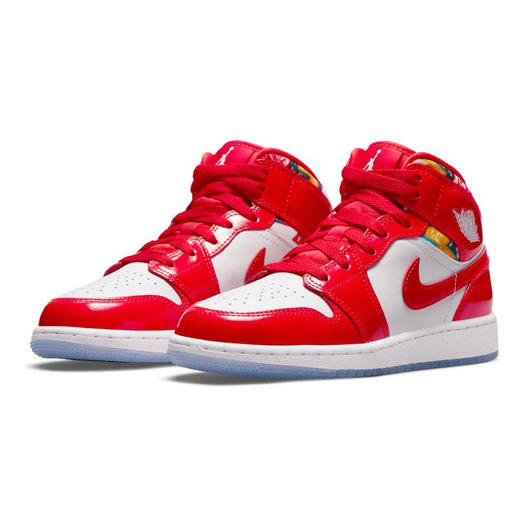 Jordan 1 Sweter Mid Barcelona Czerwony Lakierowany GS DC7248-600