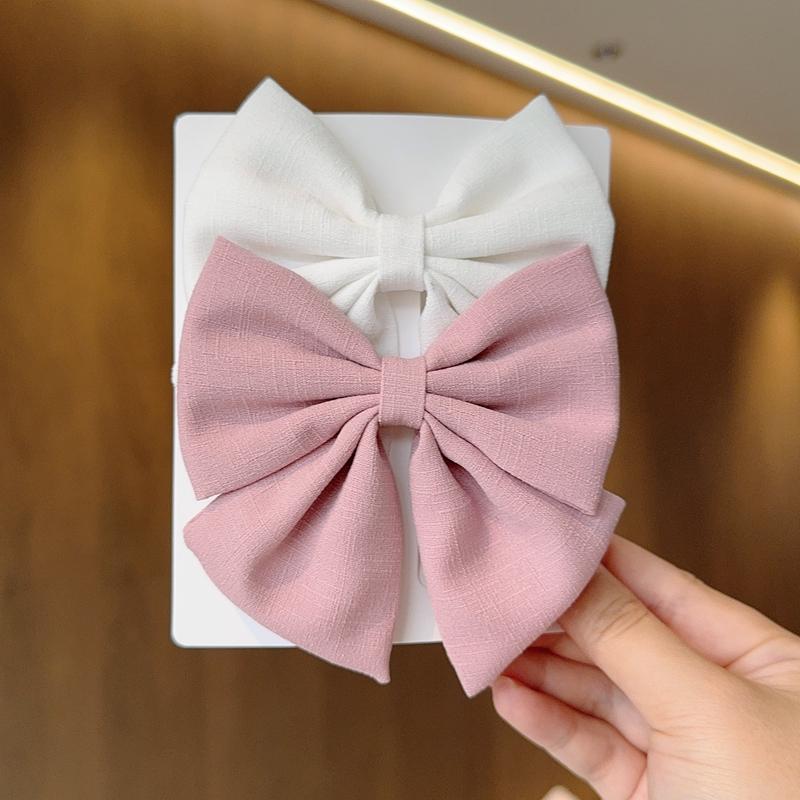 2PCS/Lot Solid Color Grosgrain Ribbon Hair Bows Boutique Hair Clip For Girls Hairgrips New Headwear Kids Hair Accessories Gift
