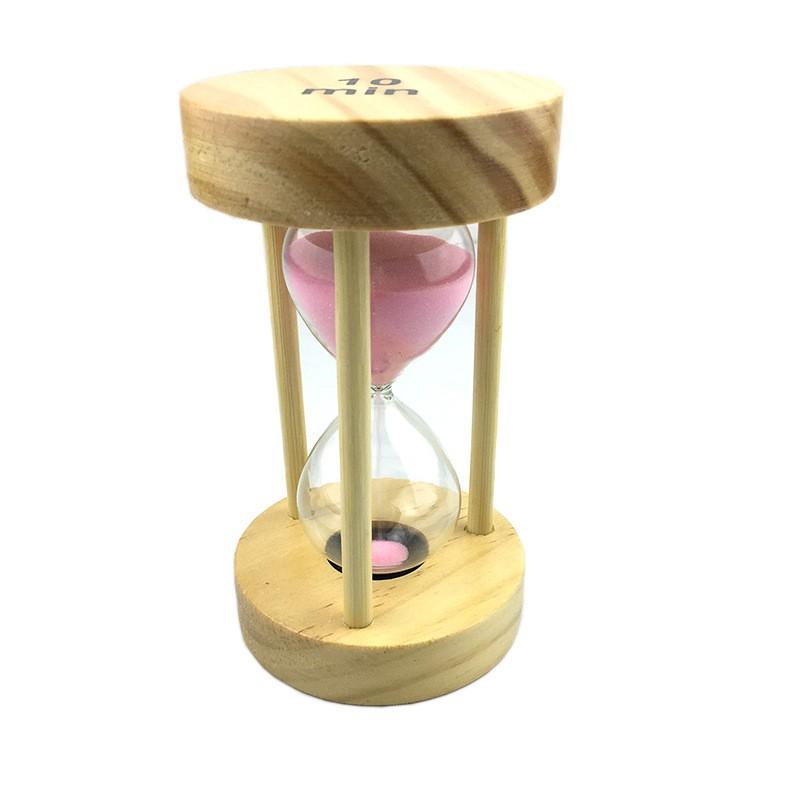10-Minute Wooden Hourglass Timer Desk Decor Modern Minimalist Sand Study Focus Gift