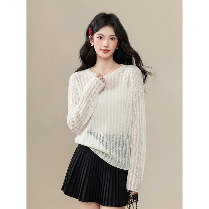 Mokana Women s Lightweight Slim-Fit Cable Knit Wool Blend Sweater MKNJD4324 One Size