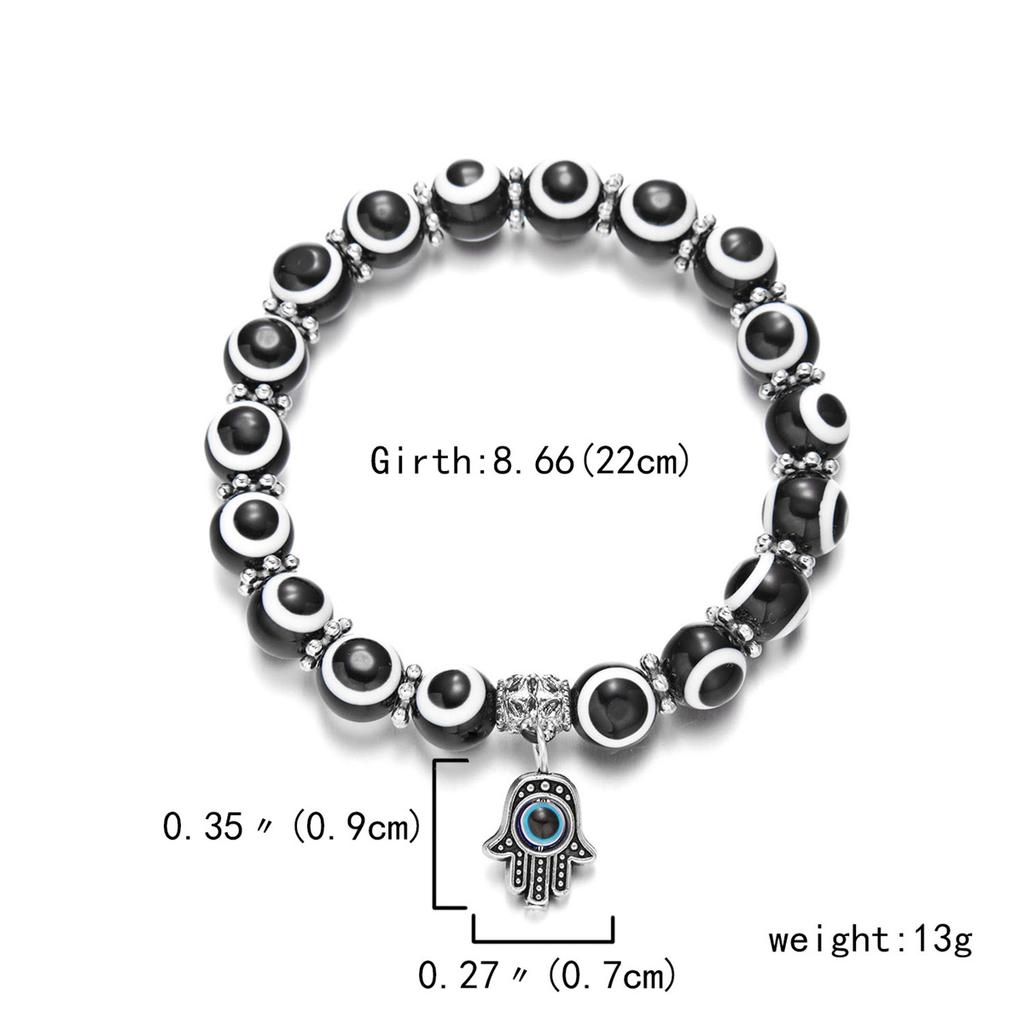 Vintage Classic Turkish Lucky Evil Eye Bracelet For Women Men Blue Evil Eye Palm Butterfly Owl Elaphant Pendant Bracelet Jewelry