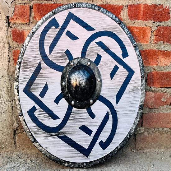 Středověký kulatý štít Vikinský štít Unikátní bitevní design Štít Dřevěný 60,96 cm Nejlepší dárek