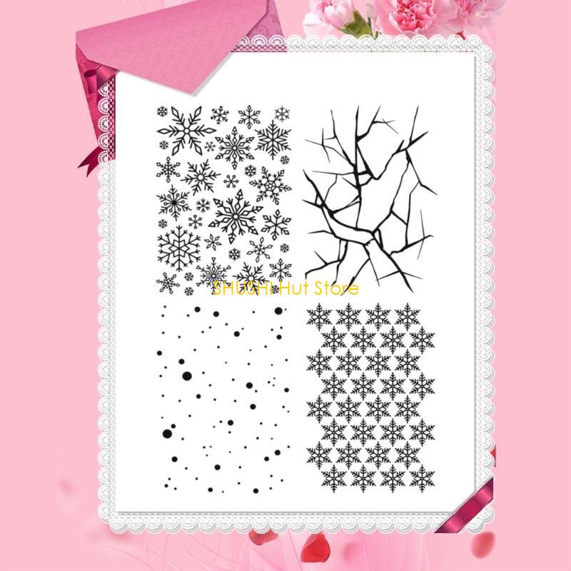 Clear Stamp Snowflake Transparent Silicone Stamp for Card Journal Decorations D57B