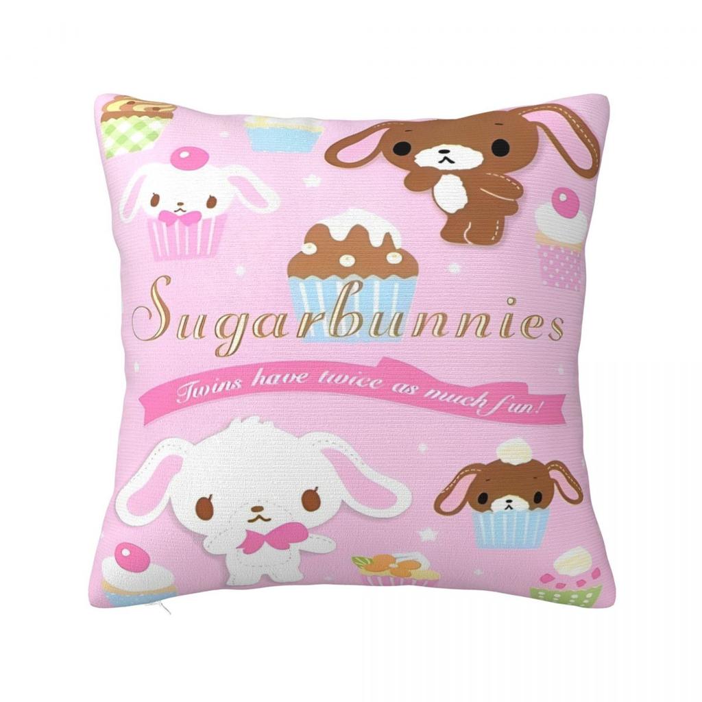 Cute Sugarbunnies Square Pillow Cases Sugar Rabbit Cushion Covers Awesome Decor Pillowcover for Car 45*45cm