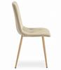LIBRA chair - light beige velvet / wood-colored legs x 2