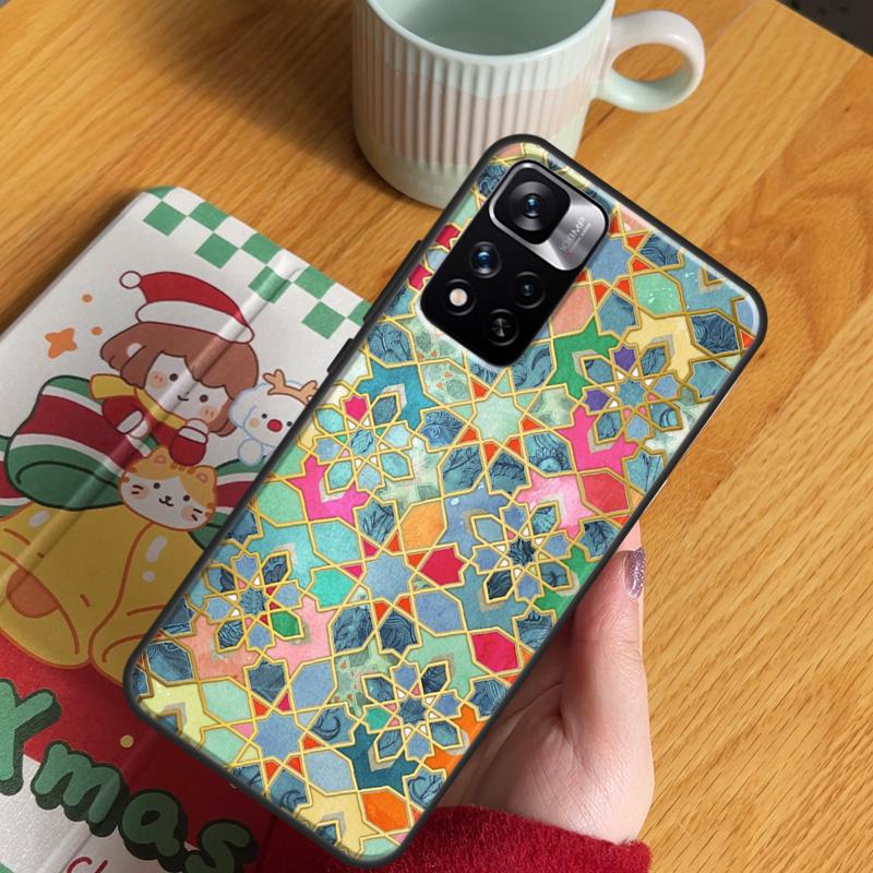 Moroccan Pattern Case For Xiaomi Redmi Note 13 Pro 14 12 11 10 15 Pro Plus Redmi 15 C 13 10C 12C 13C 14C Cover