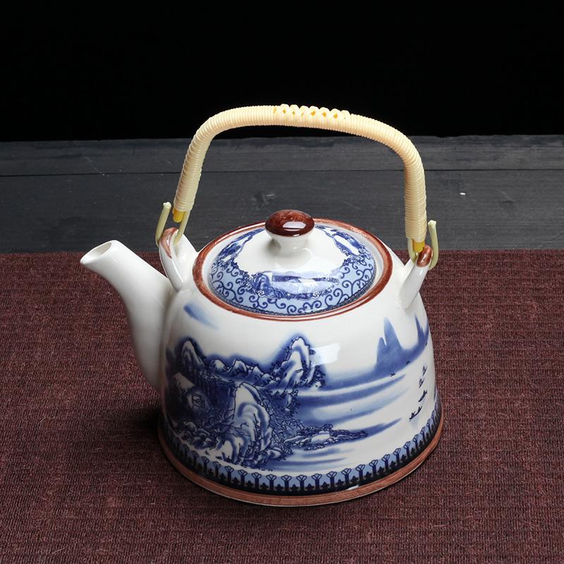CHANSHOVA-Chinese Porcelain Teapot with Strainer Net, High Capacity 900ml, Traditional Chinese Retro Ceramic Tea Set, H189