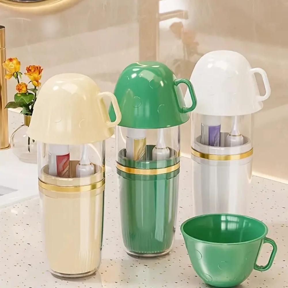 

4 in 1 Travel Rinsing Cup Plastic Brushing Cup Simple Bathroom Tumbler Bathroom