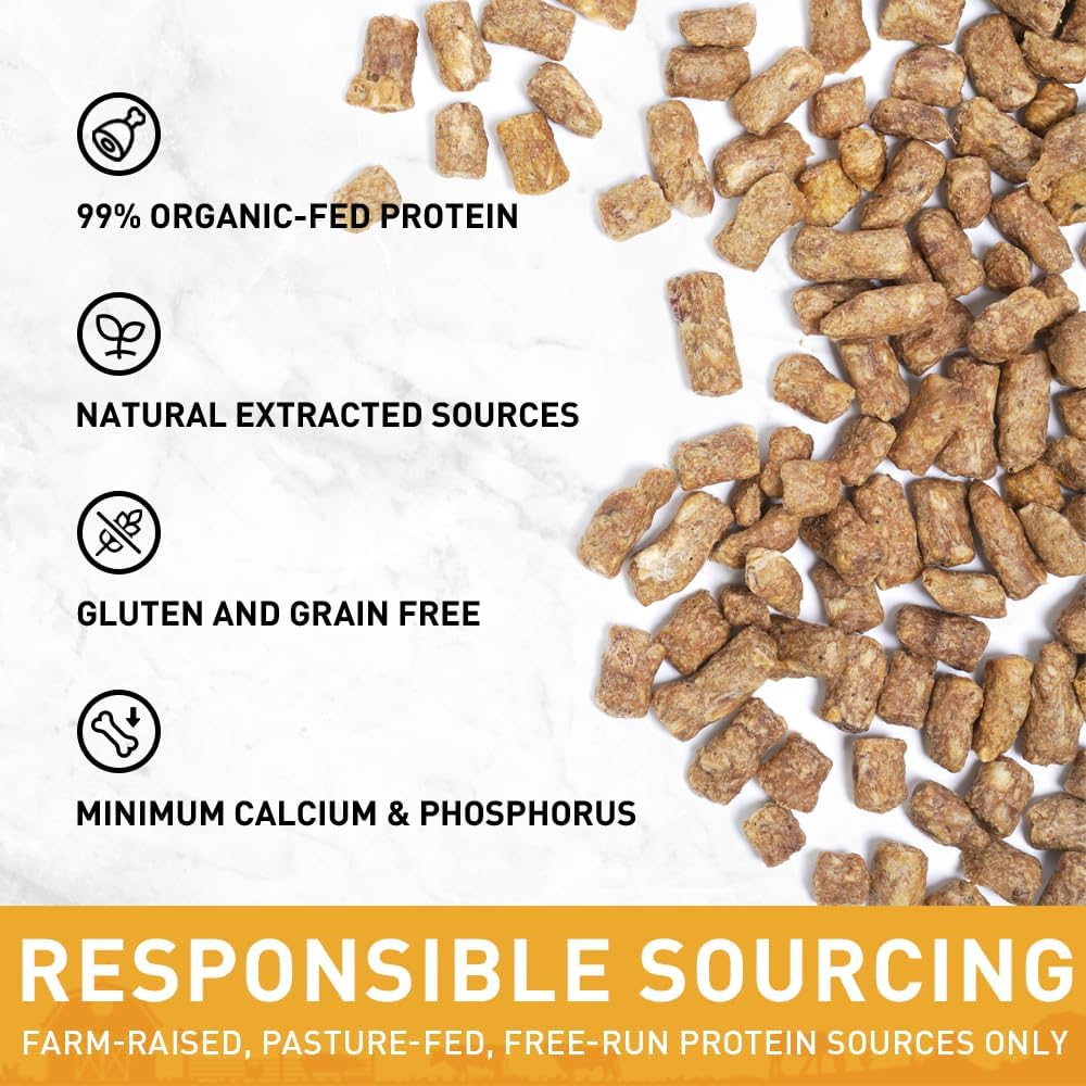 PURPOSE Freeze Dried Raw Cat Food, Grain Free Dry Cat Food, Complete Balanced Meal or Topper, Protein Rich Cat Food for All Breeds and Life Stages,