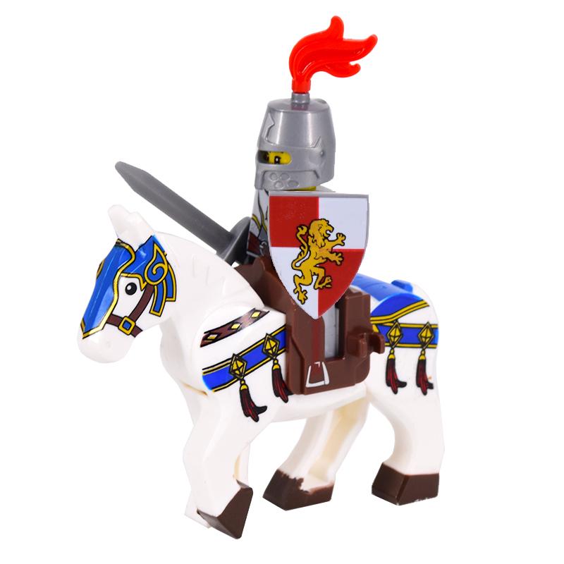 Medieval Figures Middle Ages Rome Warrior Golden Knight Horse Hawk Castle King Dragon Knights Building Blocks BricksToys gifts