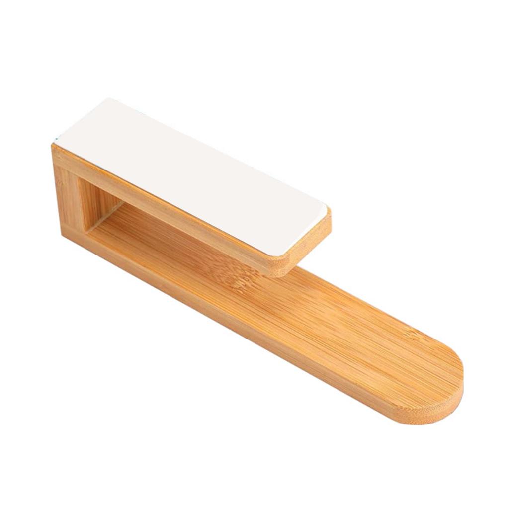No Drill Wooden Towel Rack Adhesive Bathroom Organizer Waterproof Hanging Shelf for Kitchen Laundry Room