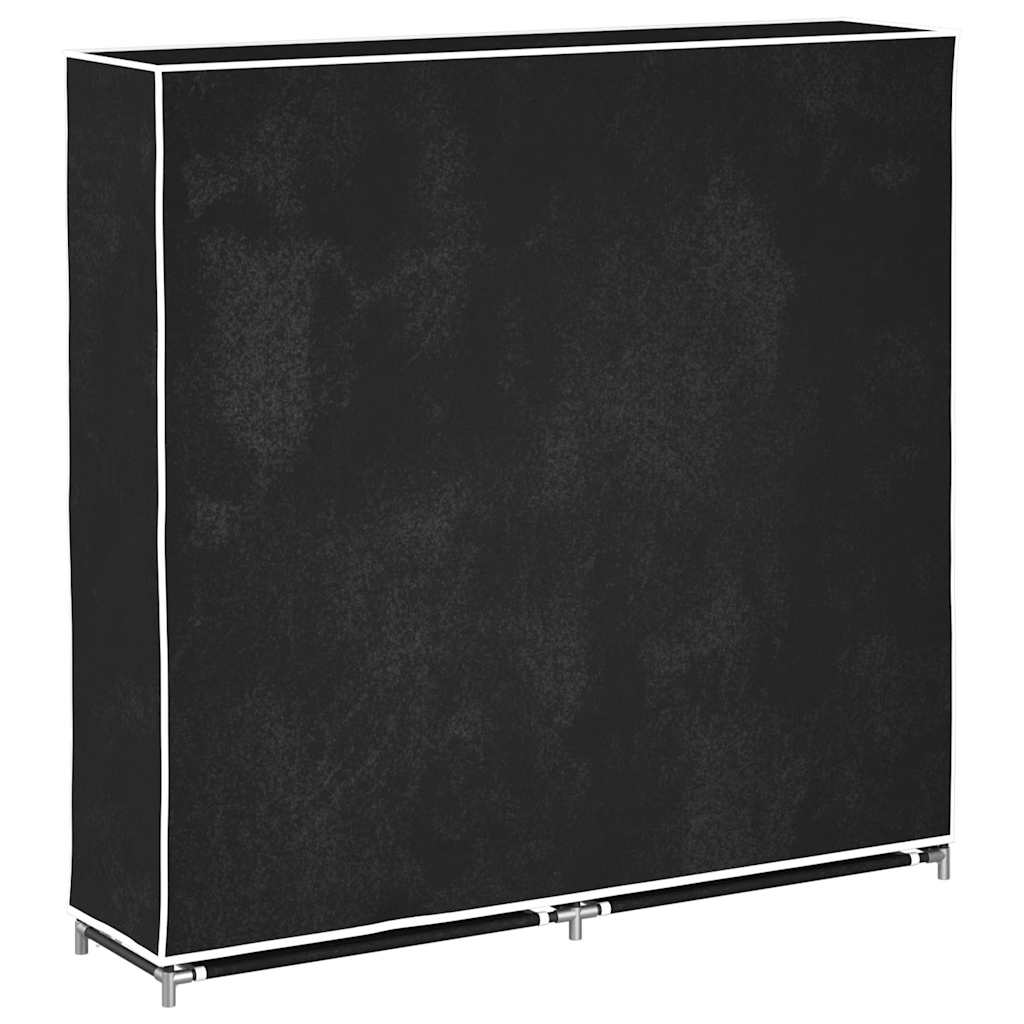 Fabric Shoe Cabinet with Cover 115 X 28 X 110 Cm Black
