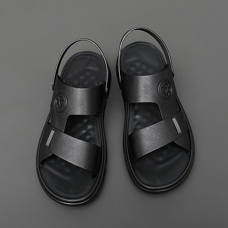 Size 38-44 Men's Leather Sandals Fashion Beach Shoes Hiking Sandals Casual Sneakers Summer Beach Sandalias Boys Men Slippers